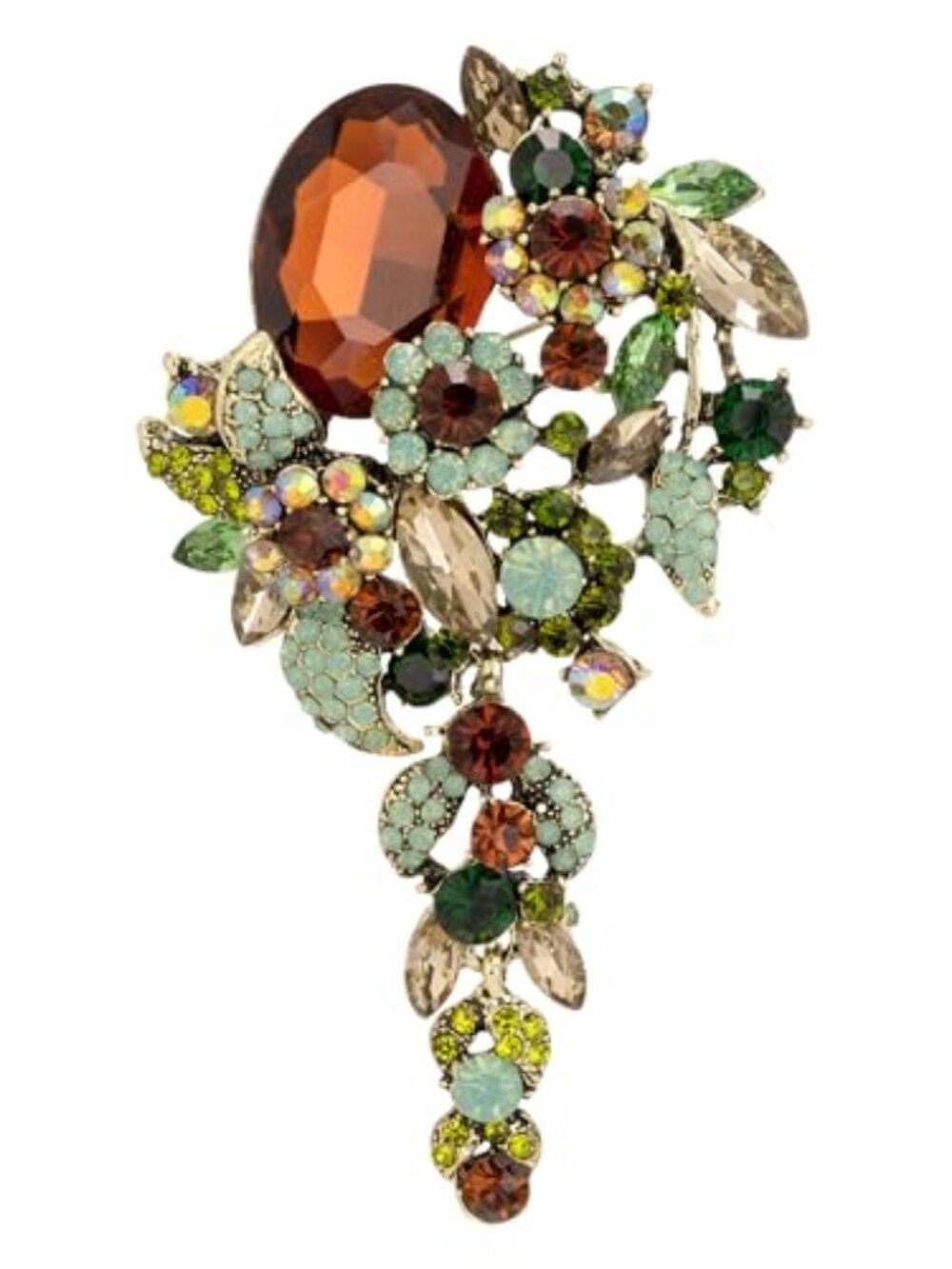 New - Large Long Flower Brooch Pin for Women Wedding Party Brooch Pendant